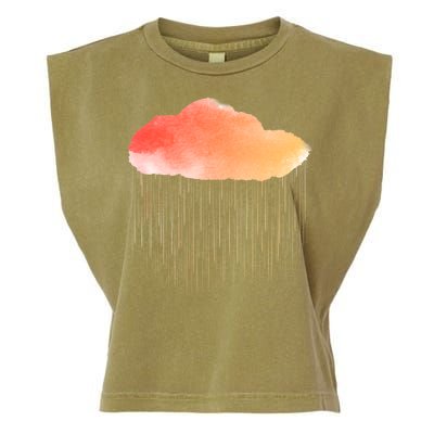 Water Color Cloud Rainy Day Garment-Dyed Women's Muscle Tee