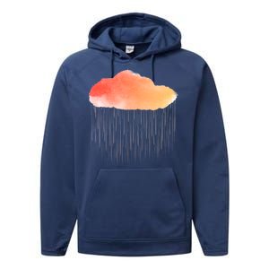 Water Color Cloud Rainy Day Performance Fleece Hoodie