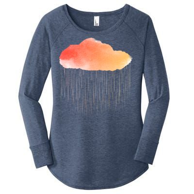 Water Color Cloud Rainy Day Women's Perfect Tri Tunic Long Sleeve Shirt