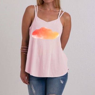 Water Color Cloud Rainy Day Women's Strappy Tank