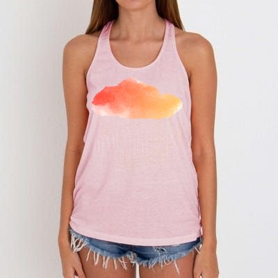 Water Color Cloud Rainy Day Women's Knotted Racerback Tank