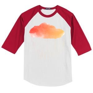 Water Color Cloud Rainy Day Kids Colorblock Raglan Jersey