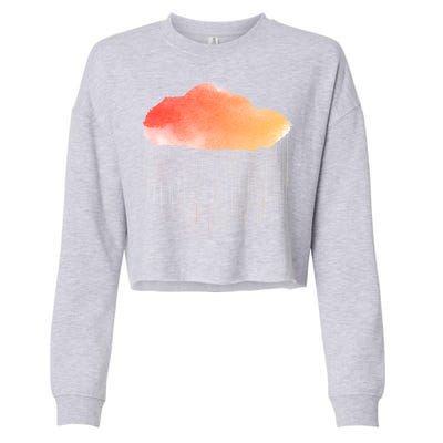 Water Color Cloud Rainy Day Cropped Pullover Crew