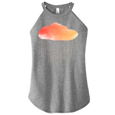 Water Color Cloud Rainy Day Women's Perfect Tri Rocker Tank