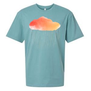 Water Color Cloud Rainy Day Sueded Cloud Jersey T-Shirt