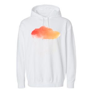 Water Color Cloud Rainy Day Garment-Dyed Fleece Hoodie