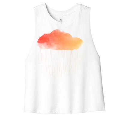 Water Color Cloud Rainy Day Women's Racerback Cropped Tank