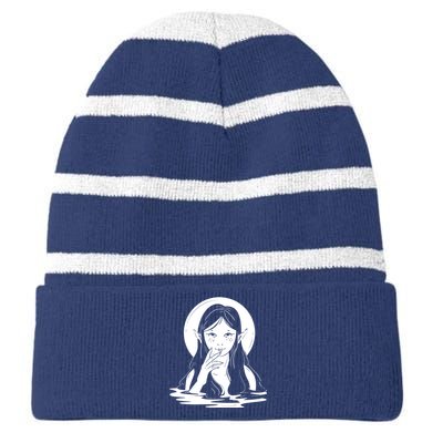 Water Creature Striped Beanie with Solid Band