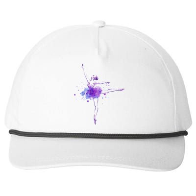 Watercolor Ballerina Snapback Five-Panel Rope Hat