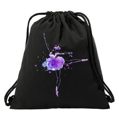 Watercolor Ballerina Drawstring Bag