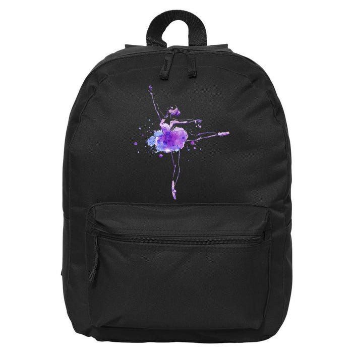 Watercolor Ballerina 16 in Basic Backpack