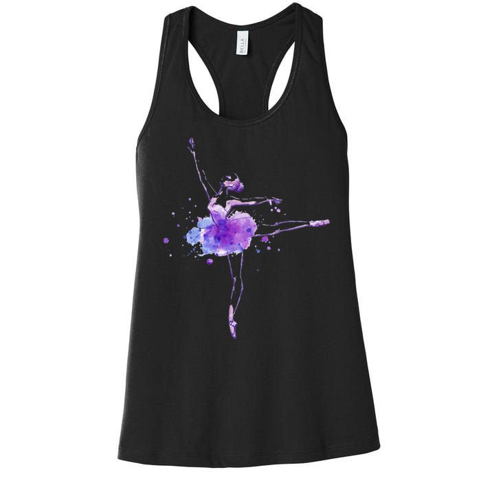 Watercolor Ballerina Women's Racerback Tank