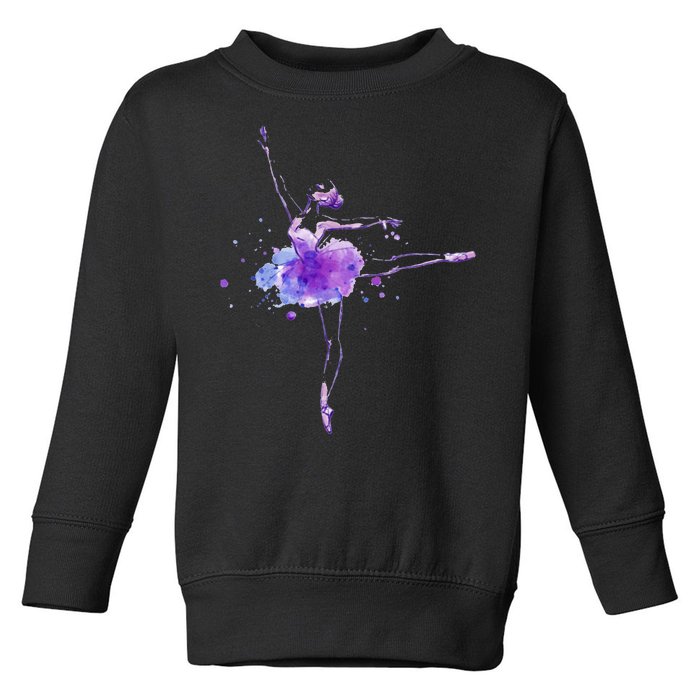 Watercolor Ballerina Toddler Sweatshirt