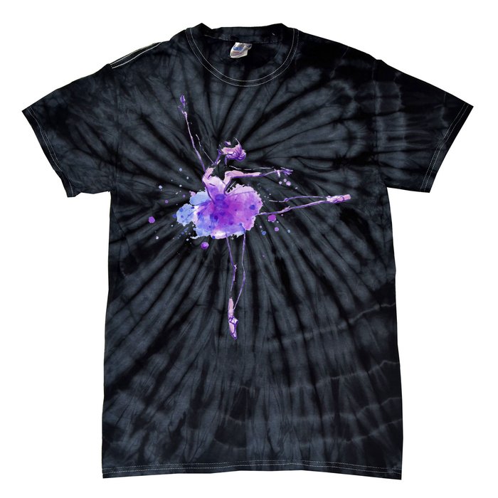 Watercolor Ballerina Tie-Dye T-Shirt