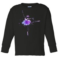 Watercolor Ballerina Toddler Long Sleeve Shirt