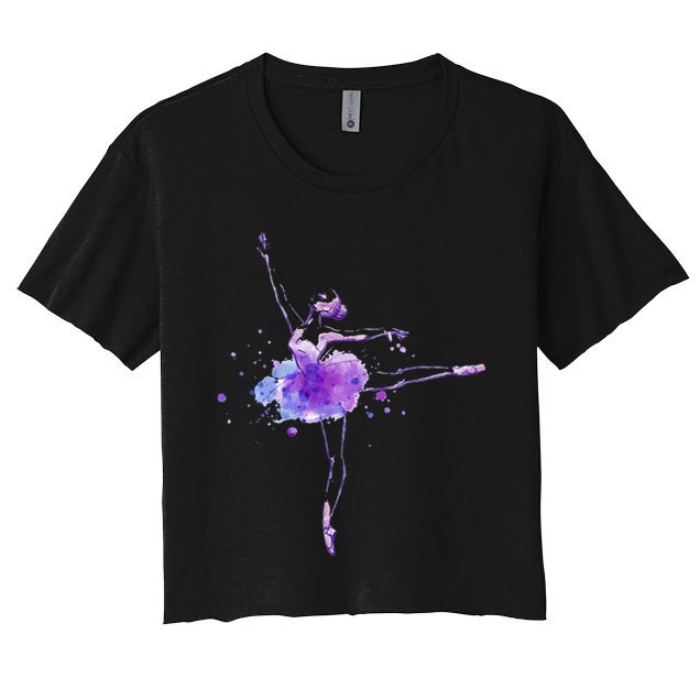 Watercolor Ballerina Crop Top