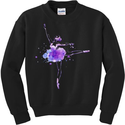 Watercolor Ballerina Kids Sweatshirt