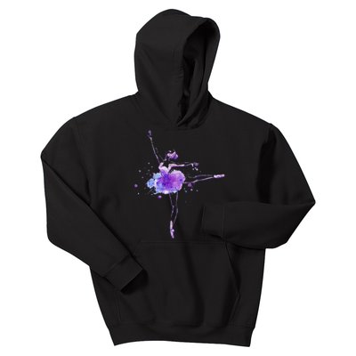 Watercolor Ballerina Kids Hoodie