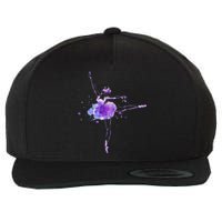 Watercolor Ballerina Wool Snapback Cap