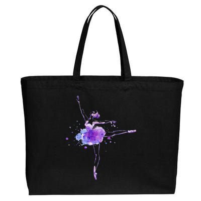 Watercolor Ballerina Cotton Canvas Jumbo Tote