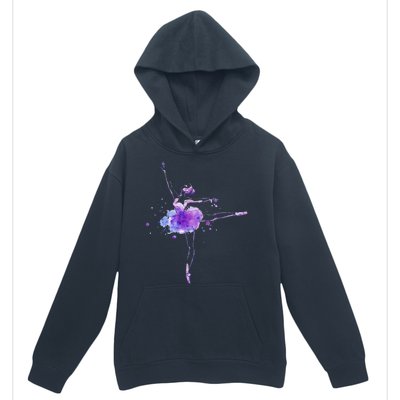 Watercolor Ballerina Urban Pullover Hoodie