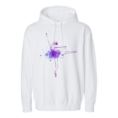 Watercolor Ballerina Garment-Dyed Fleece Hoodie