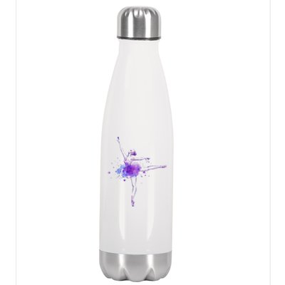 Watercolor Ballerina Stainless Steel Insulated Water Bottle