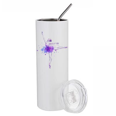 Watercolor Ballerina Stainless Steel Tumbler