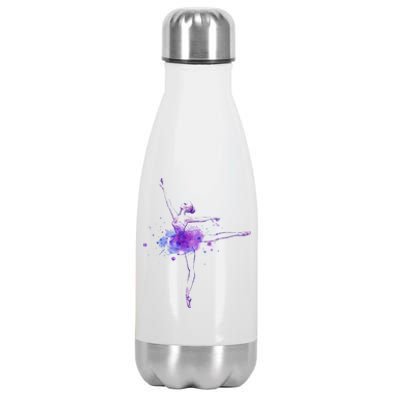 Watercolor Ballerina Stainless Steel Insulated Water Bottle