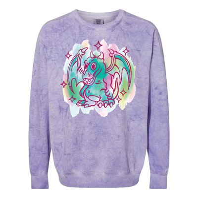 Watercolor Dragon Colorblast Crewneck Sweatshirt