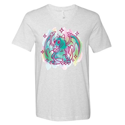 Watercolor Dragon V-Neck T-Shirt