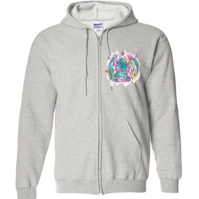 Watercolor Dragon Full Zip Hoodie