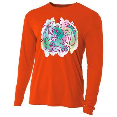 Watercolor Dragon Cooling Performance Long Sleeve Crew