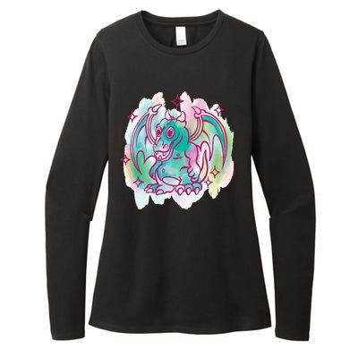 Watercolor Dragon Womens CVC Long Sleeve Shirt