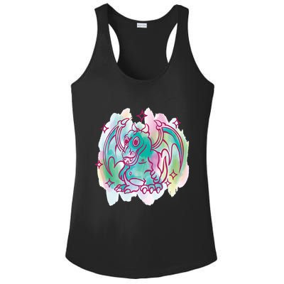 Watercolor Dragon Ladies PosiCharge Competitor Racerback Tank