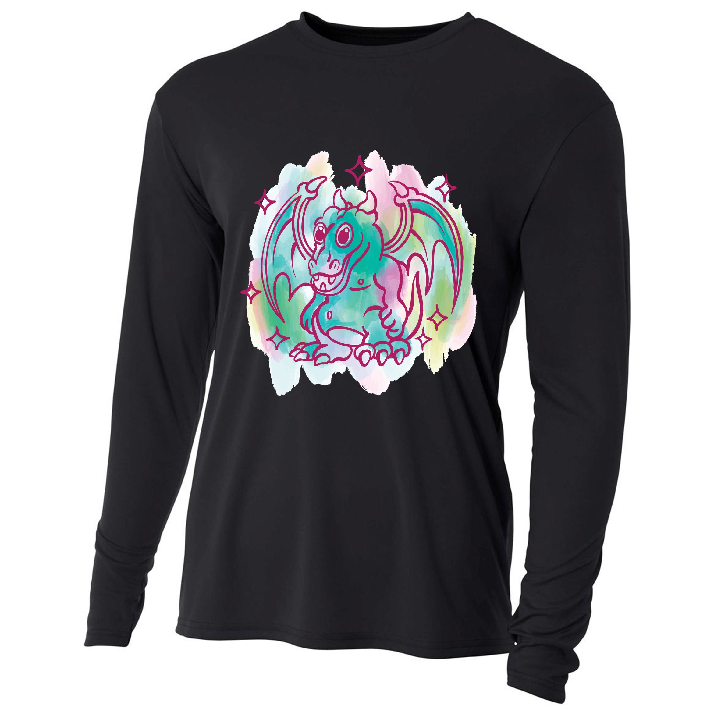 Watercolor Dragon Cooling Performance Long Sleeve Crew