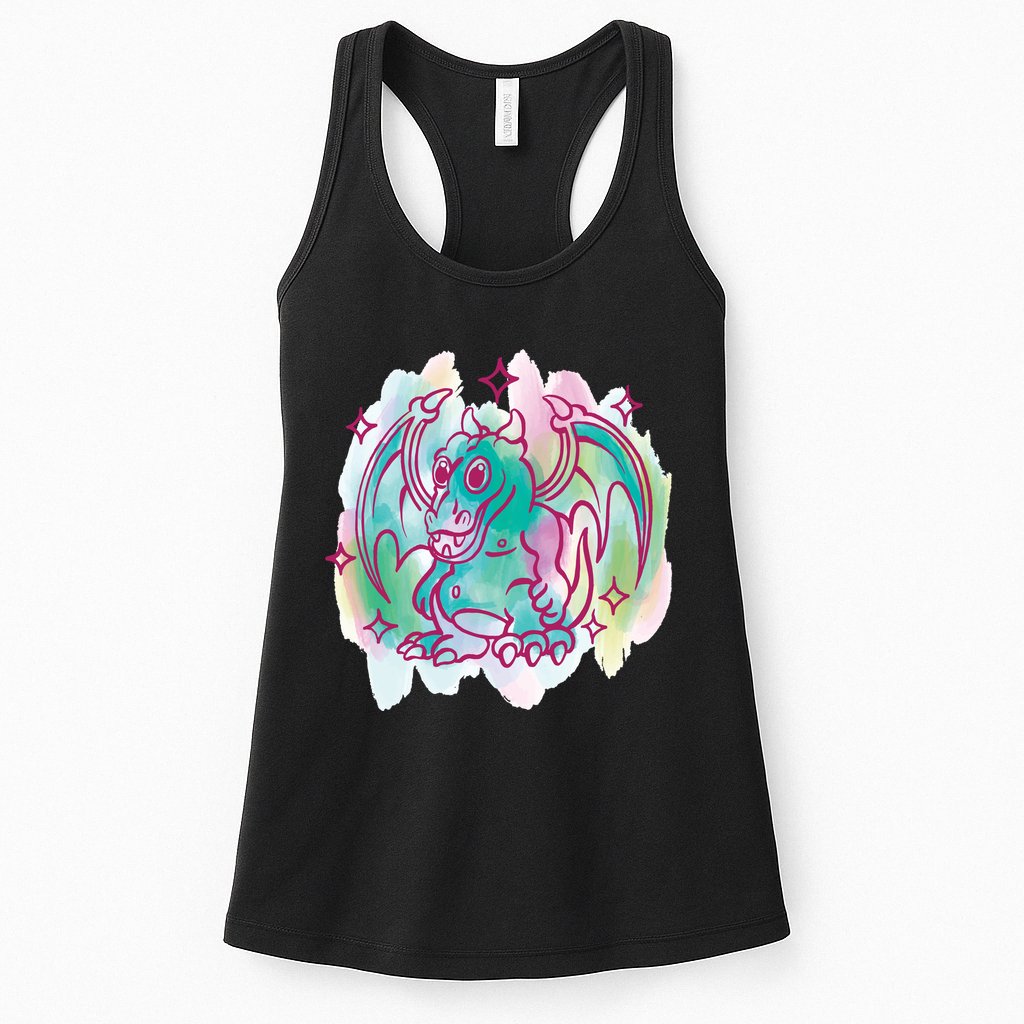Watercolor Dragon Womens Tank Top
