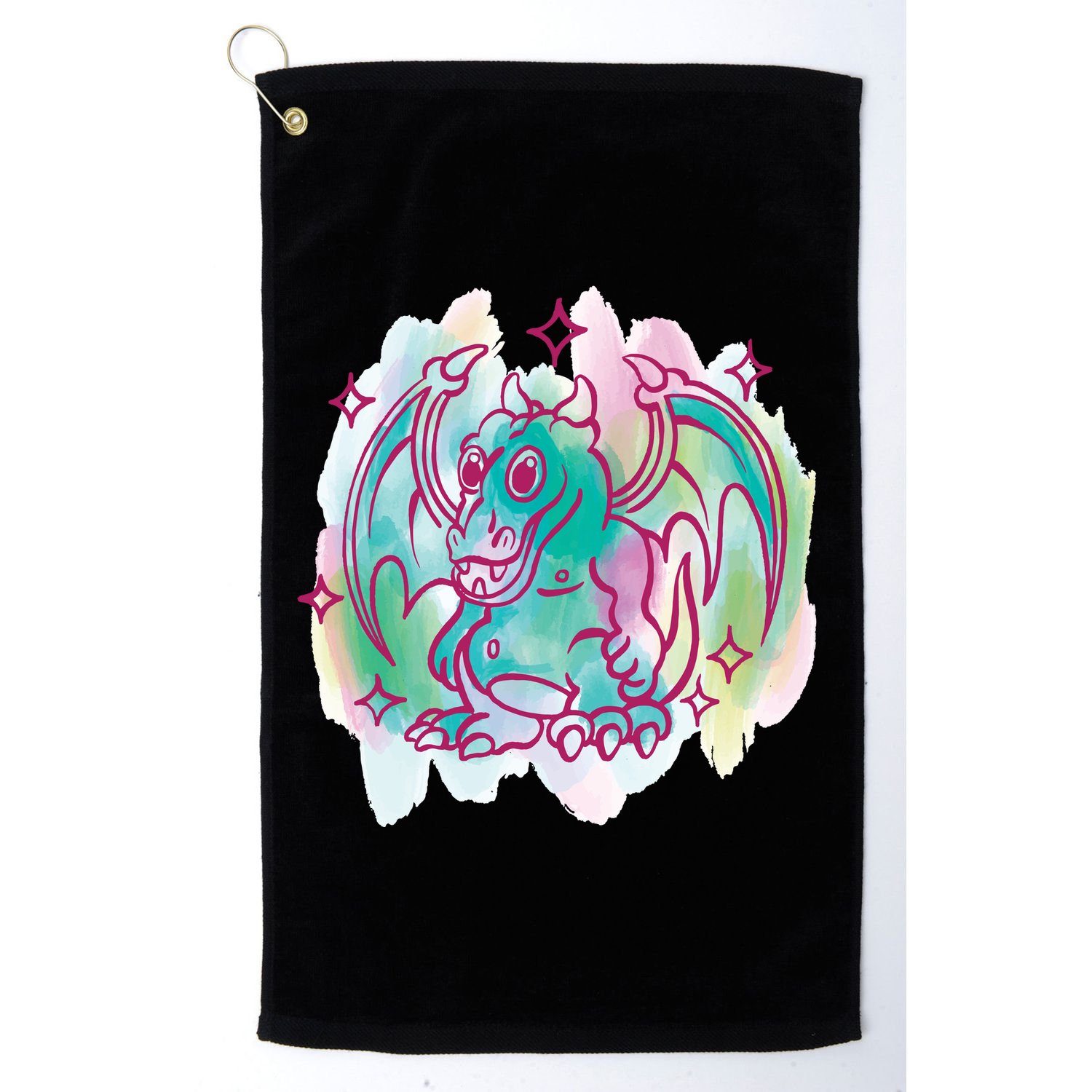 Watercolor Dragon Golf Towel