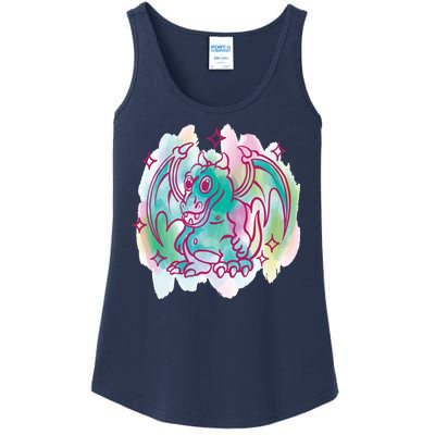 Watercolor Dragon Ladies Essential Tank