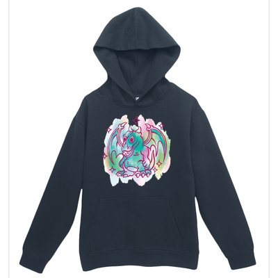 Watercolor Dragon Urban Pullover Hoodie