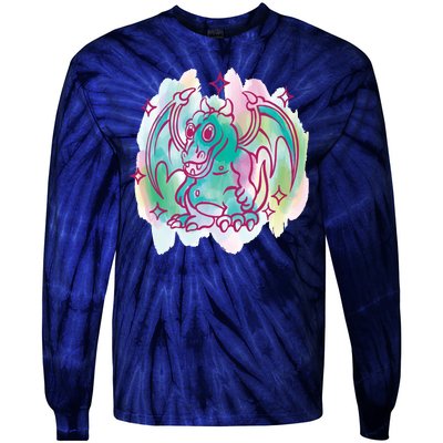 Watercolor Dragon Tie-Dye Long Sleeve Shirt