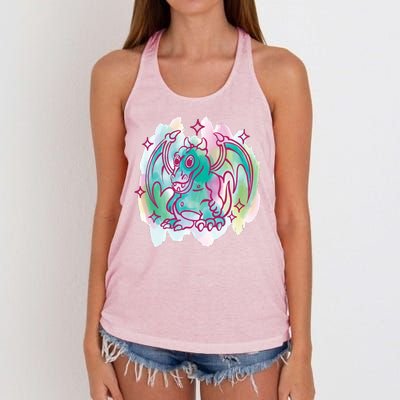 Watercolor Dragon Women's Knotted Racerback Tank