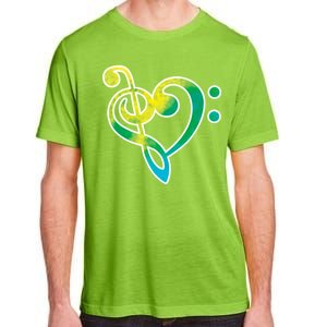 Watercolor Heart Bass Clef Adult ChromaSoft Performance T-Shirt