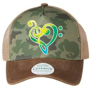 Watercolor Heart Bass Clef Legacy Tie Dye Trucker Hat