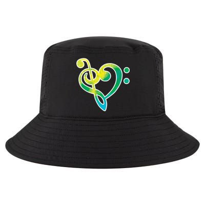 Watercolor Heart Bass Clef Cool Comfort Performance Bucket Hat