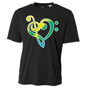 Watercolor Heart Bass Clef Cooling Performance Crew T-Shirt