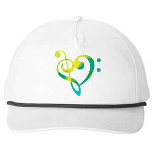 Watercolor Heart Bass Clef Snapback Five-Panel Rope Hat