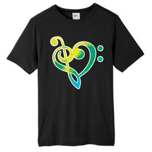 Watercolor Heart Bass Clef Tall Fusion ChromaSoft Performance T-Shirt