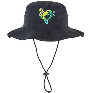 Watercolor Heart Bass Clef Legacy Cool Fit Booney Bucket Hat