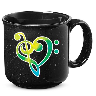 Watercolor Heart Bass Clef 15oz Campfire Ceramic Mug